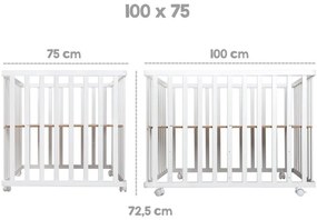 Бяла кошара за игра 100x75 cm на колелца Style – Roba