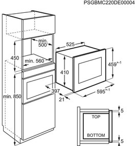 Микровълнова фурна за вграждане AEG MBE2658SEB, 26 л, 900 W, 5 нива, Бърз старт, Автоматични програми за размразяване, Защита от деца, Черен