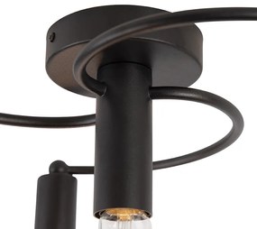 Таванна лампа в стил арт деко черна 4-светлина - Facil