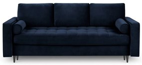 Син кадифен разтегателен диван Santo - Milo Casa