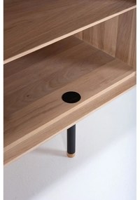 Черна/естествена маса за телевизор от масивен дъб 150x64 cm Fina – Gazzda