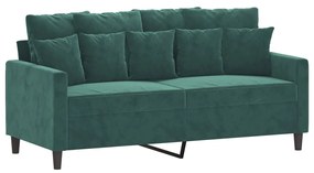 359305 vidaXL 2-местен диван, тъмнозелен, 140 см, кадифе