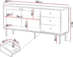 Бюфет Valerio 150-Leuko