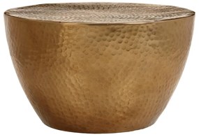 359610 vidaXL Маса за кафе, кован алуминий, Ø 50x30 см, месинг