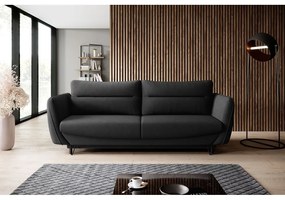 Черен шенилов сгъваем/с място за съхранение диван 236 cm Silva – ELTAP