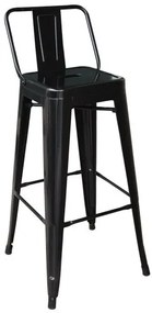 Бар стол с облегалка Relix-Black  (10 τεμάχια)
