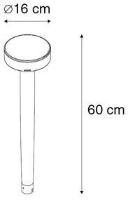 Дизайнерски шип спот черен с LED и димер IP55 соларен - Fiorina