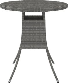 310469 vidaXL Градинска маса, сива, 70x70x73 см, полиратан