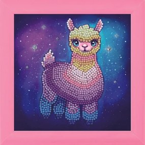 Творчески комплект, Craft Buddy, Диамантен гоблен в рамка, Rainbow Lama, 16x16cm, 6 части