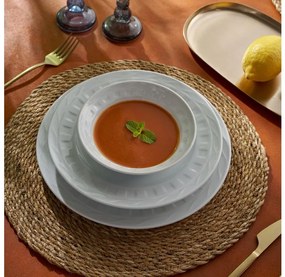 Комплект за хранене, 18 части, бял порцелан