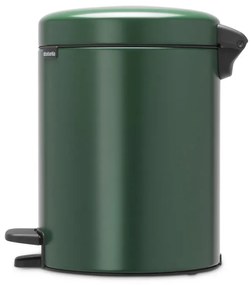 Кош за боклук с педал Brabantia NewIcon 1003199, 5 л, Плавно затваряне, Противоплъзгаща основа, Тъмнозелен