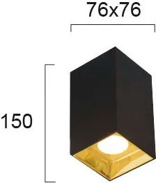 Точкова светлина покрив Viokef Glam Square-Черен