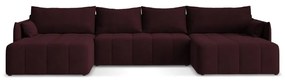 Бордо разтегателен ъглов диван с място за съхранение (U форма) Moku – Makamii