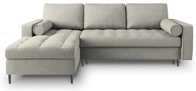 Светлосив ъглов разтегателен диван , ляв ъгъл Santo - Milo Casa