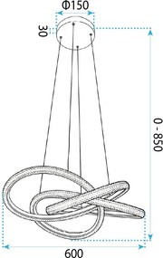 ВИСЯЩА ТАВАННА ЛАМПА G153-CP GOLD