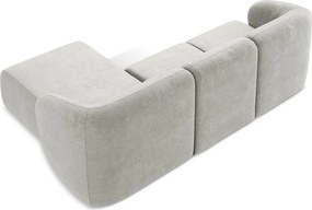 Светлосив шенилов ъглов диван (десен ъгъл) Lani – Makamii