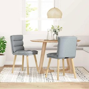4101293 vidaXL Трапезни столове, 2 бр, светлосиви, текстил