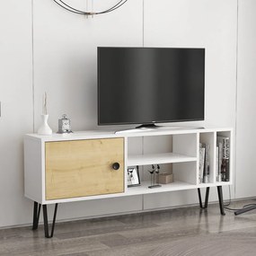 Масичка за телевизор от бял/естествен дъб 120x52 cm Arven - Kalune Design