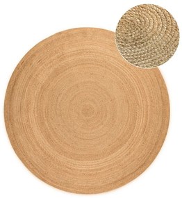 Двустранен ютен кръгъл килим в естествен цвят ø 140 cm Braided Gold – Hanse Home