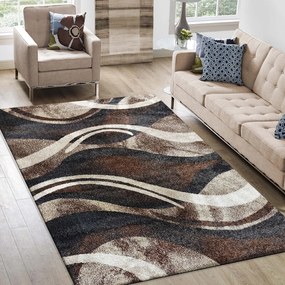 Оригинален килим с абстрактен десен в кафяв цвят Ширина: 240 см | Дължина: 330 см