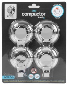Пластмасови комплект куки 4 бр. без пробиване в сребрист цвят Bestlock – Compactor