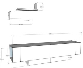 Бял TV комплект 150x42 cm Matera – Zena Home