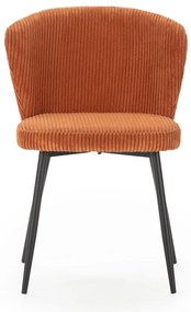 Оранжеви велурени трапезни столове в комплект 4 бр. Megan – Marckeric