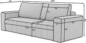 Тъмносин кадифен разтегателен диван с място за съхранение 247 cm Lazaro – ELTAP