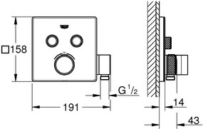 Термостатичен Смесител за вграждане Grohe 2 изходs II
