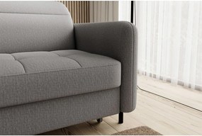 Сив кадифен разтегателен ъглов диван с място за съхранение (ляв ъгъл) Gomsi – ELTAP