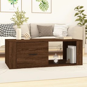 816543 vidaXL Кафе маса, кафяв дъб, 100x50,5x35 см, инженерно дърво