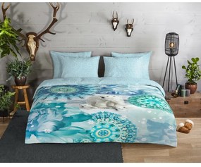 Синьо единично фланелено спално бельо 140x200 cm Seppo – HIP