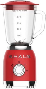 Блендер Swiss Haus SH-BL1915, 600W, 1.5 л, 20000 об/мин, 2 скорости + импулси, Турбо, Стъклена кана, Червен