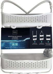 Висящ пластмасов рафт за баня в матово бял цвят Vesper – douceur d'intérieur