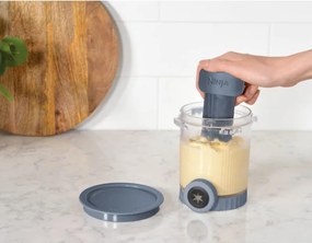 Машина за сладолед 13-в-1 Ninja CREAMi Scoop & Swirl™ NC702EU, 800W, 13 програми, 3-степенен лост за фунийки, CreamiFit, Creamify, 2 купички 473 мл, Персонализация, Син/Сив
