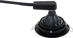 Кръгъл вграден прожектор черен регулируем - Chuck 70
