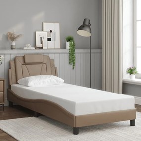 3208065 vidaXL Рамка за легло Viana без матрак, капучино, 90x190 см, изкуствена кожа