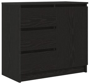861572 vidaXL Бюфет с чекмеджета, черен дъб, 71x35x65 см, инженерно дърво