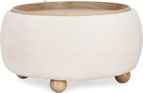 Кремава табуретка от прежда с примки от букле Irisha – Bizzotto