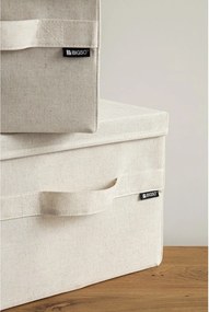 Бежова текстилна кутия за съхранение с капак 31x41x22 cm Soft Storage Medium – Bigso