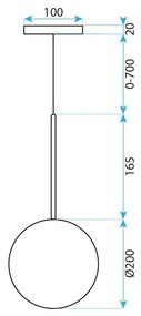 Пендел сфера 20cm APP1683-1CP