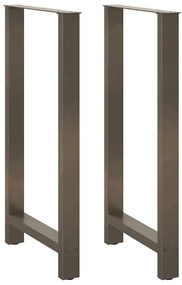 4013359 vidaXL Крака за бар маса, естествена стомана, 2 бр., 60 x (110-111) см, стомана