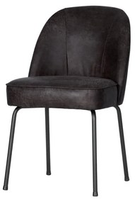 Черни кожени трапезни столове в комплект 2 бр. Vogue – WOOOD