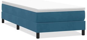 3315811 vidaXL Box Spring Легло без матрак Тъмно синьо 90x210 cm Кадифе