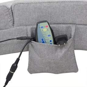 Релаксиращ масажен шезлонг Лондон с отопление textília sivá