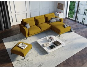Горчичножълт ъглов диван , десен ъгъл Seine - Interieurs 86