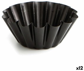 Форма за Флан Quid Sweet Grey Ø 14 cm Черен (12 броя)