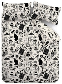 Черно-бежово двойно спално бельо 200x200 cm Enchanted Witchcraft – Catherine Lansfield