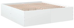 3280895 vidaXL Рамка за легло, бяло, 200x200 см, масивно дърво