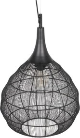 Матово черно висящо осветително тяло с метален абажур Soraya – Trio